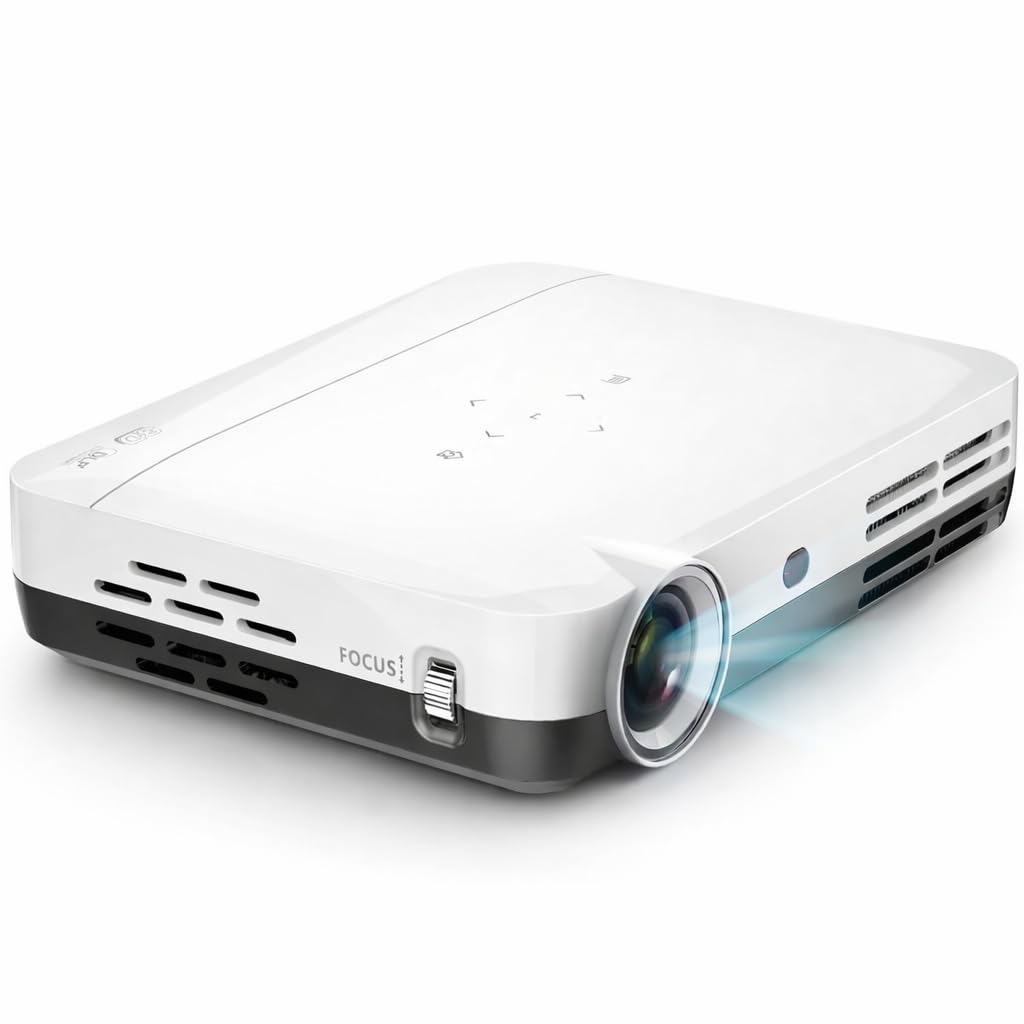 S7 4K Projector – 7000 Lumens, 3D Android Smart Projector - 3840x2160 Resolution, Free Projector Screen, Free mount, 300" Display, Bluetooth & Wi-Fi