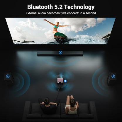 Projector 4K with WiFi and Bluetooth [2000 ANSI/AI Auto Focus/Built in Apps], Outdoor Movie Projector with Smart TV OS 2.0 & Dolby, HAPPRUN Home