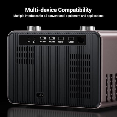 Projector 4K with WiFi and Bluetooth [2000 ANSI/AI Auto Focus/Built in Apps], Outdoor Movie Projector with Smart TV OS 2.0 & Dolby, HAPPRUN Home