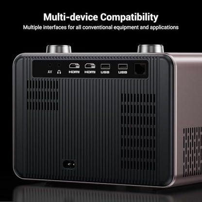 Projector 4K with WiFi and Bluetooth [2000 ANSI/AI Auto Focus/Built in Apps], Outdoor Movie Projector with Smart TV OS 2.0 & Dolby, HAPPRUN Home