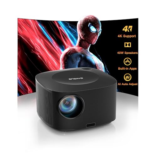 [Official Licensed Apps/40W Dolby Audio]Projector with WiFi and Bluetooth with Smart OS 2.0&AI Auto 3s Focus Outdoor-Projector-4K, ONOAYO ONO5Pro