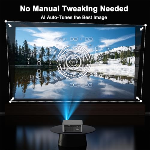 HAPPRUN 2500 ANSI Lumens Outdoor Projector with Built-in Streaming Apps, 4K Decoding Resolution, Dolby Audio, WiFi 6 and Bluetooth 5.2 for Indoor and