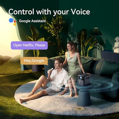 [Google TV/ 1200 ANSI/ HDR 10] Wanbo Mozart 1 Pro 4K Smart Projector with WiFi and Bluetooth. Outdoor & Home Movie Proyector, 20W Speakers, 1080P