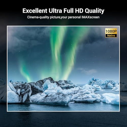 Projector 4K with WiFi and Bluetooth [2000 ANSI/AI Auto Focus/Built in Apps], Outdoor Movie Projector with Smart TV OS 2.0 & Dolby, HAPPRUN Home
