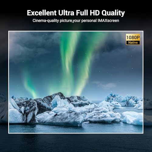 Projector 4K with WiFi and Bluetooth [2000 ANSI/AI Auto Focus/Built in Apps], Outdoor Movie Projector with Smart TV OS 2.0 & Dolby, HAPPRUN Home