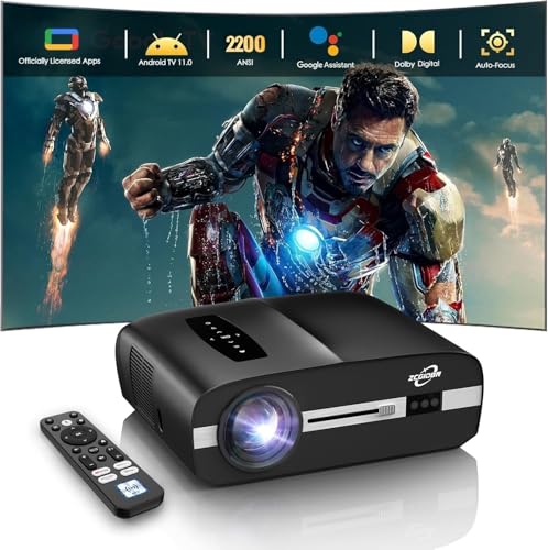 Daylight Projector 4K HDR Home Theater, Smart Daytime Movie Gaming TV Projectors with WiFi 6, NFC, Bluetooth, Apps, ToF Auto Focus, HDMI ARC,2200ANSI