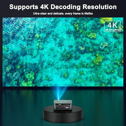 HAPPRUN 2500 ANSI Lumens Outdoor Projector with Built-in Streaming Apps, 4K Decoding Resolution, Dolby Audio, WiFi 6 and Bluetooth 5.2 for Indoor and